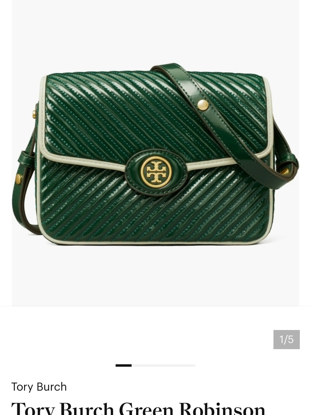Tory Burch Robinson Puffy Patent Quilted Convertible Shoulder Bag